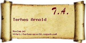 Terhes Arnold névjegykártya